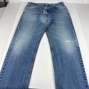 VTG Levi's Jeans Men 35x32* 505 Straight Leg Blue Faded Thrashed Denim Tag 38x34